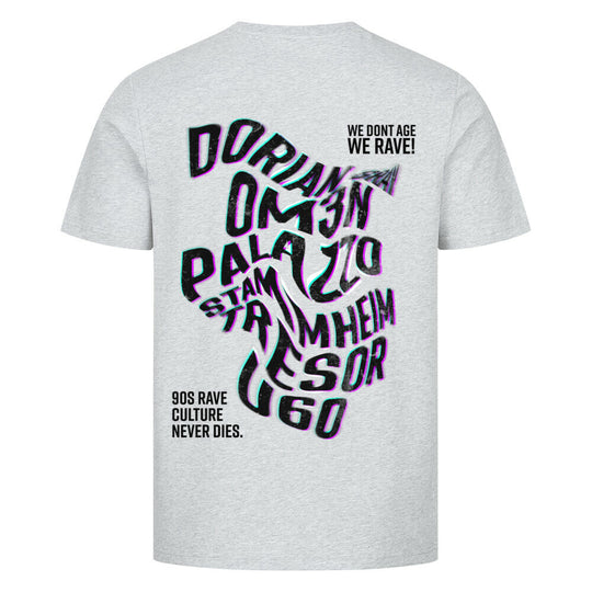 techno rave t-shirt 90s gray