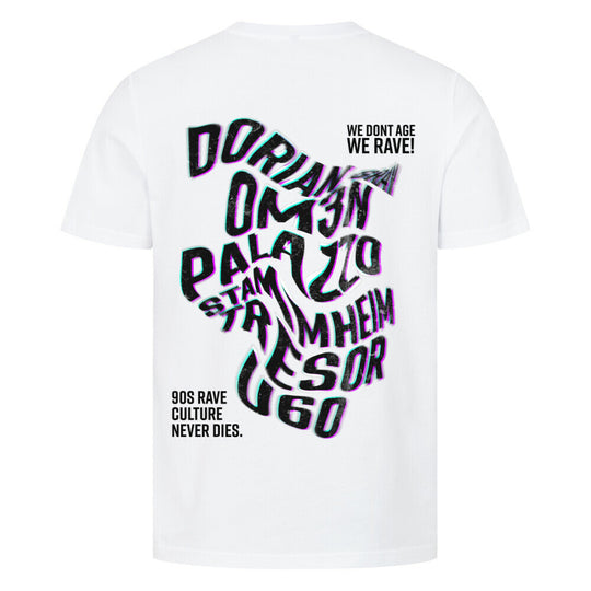 techno rave t-shirt 90s white