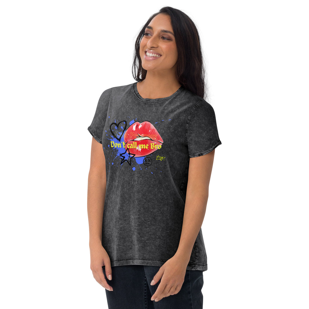 "Don't call me bro" Demin Shirt Women's FESTIVAL OUTFITS & STREETWEAR