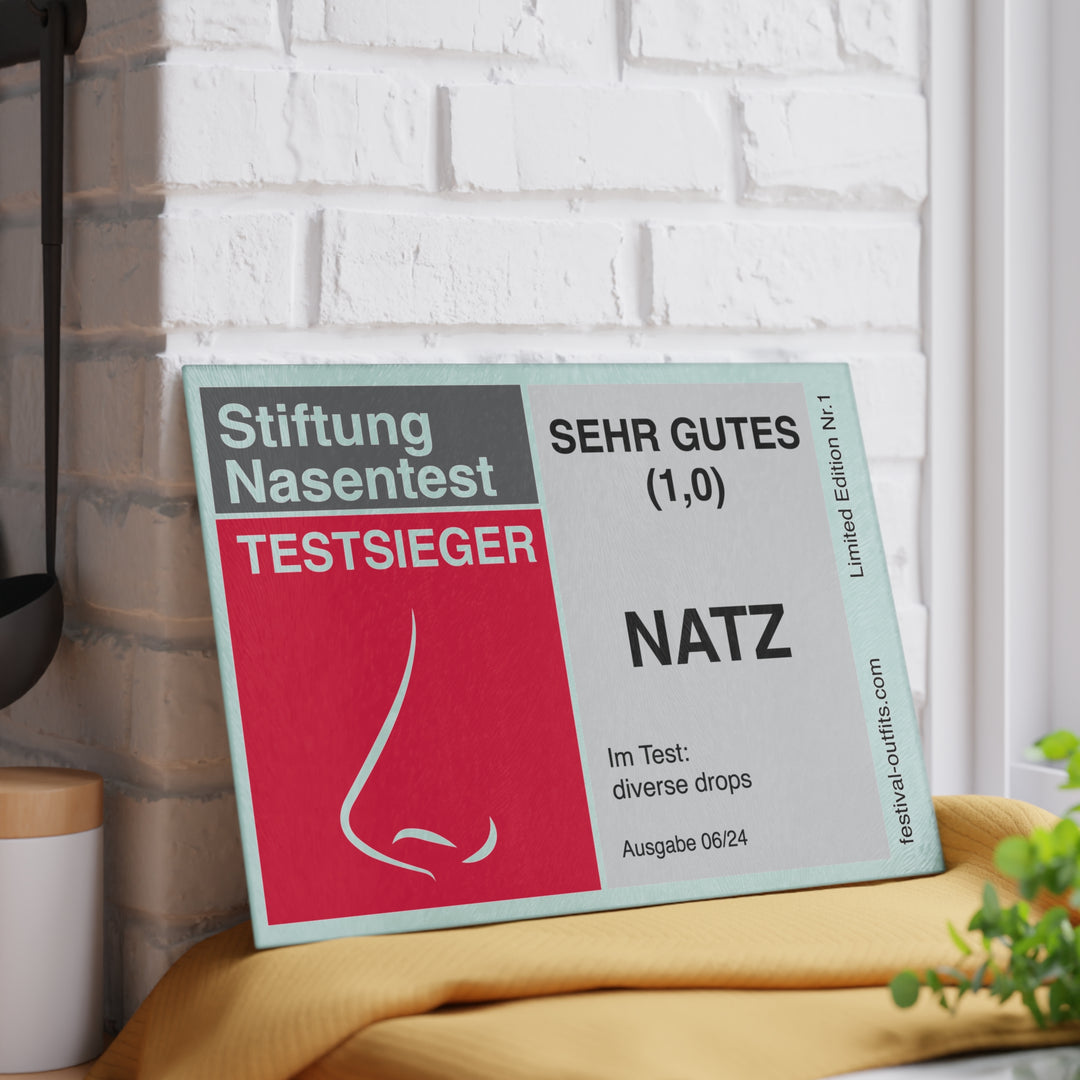 Ziehunterlage | Glasbrettchen "Stiftung Nasentest" Printify