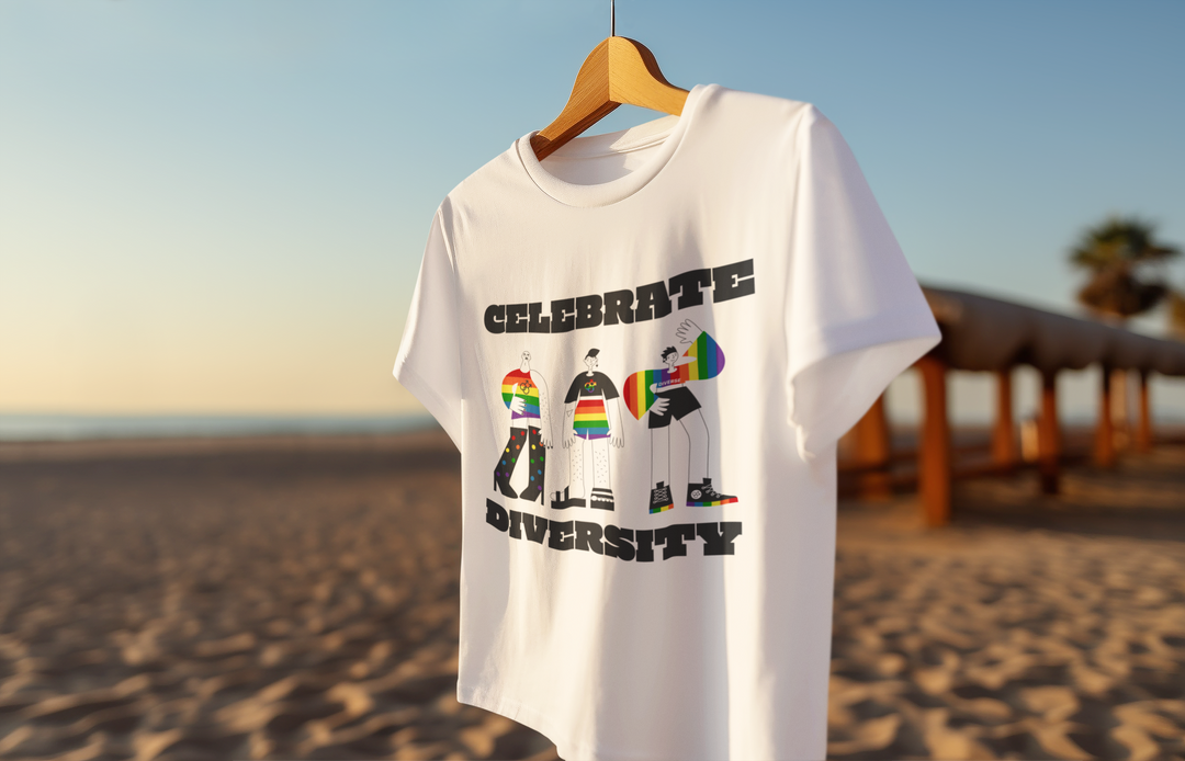 LGBTQ Oversized T-Shirt Spruch und Print "Celebrate Diversity" MarketPrint