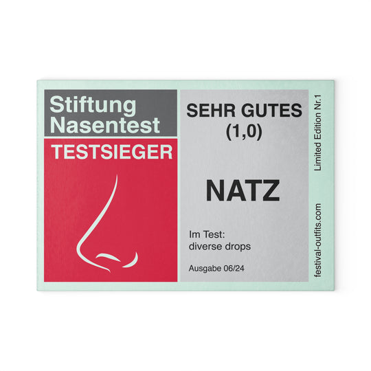 Ziehunterlage | Glasbrettchen "Stiftung Nasentest" Printify