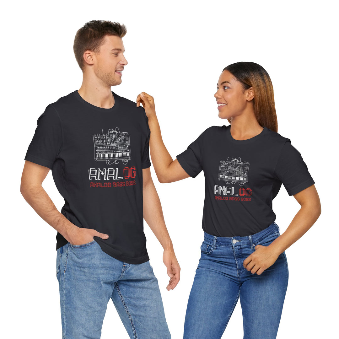 Analog Bass Boss Tshirt Männer, Analog retro vintage Dj analog synthesizer Tshirt, analog modular synthesizer shirt,  Musik, Producer Tshirt dj Printify