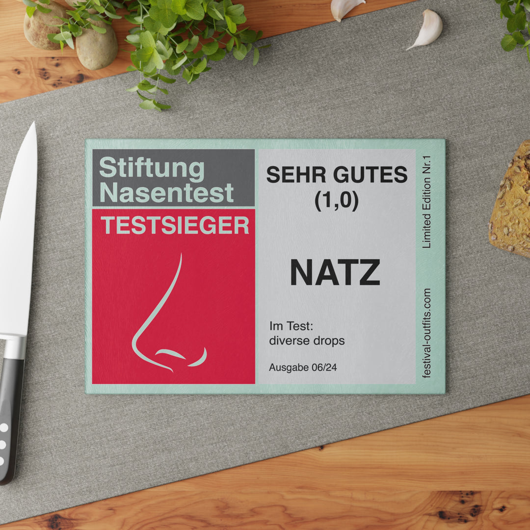 Ziehunterlage | Glasbrettchen "Stiftung Nasentest" Printify