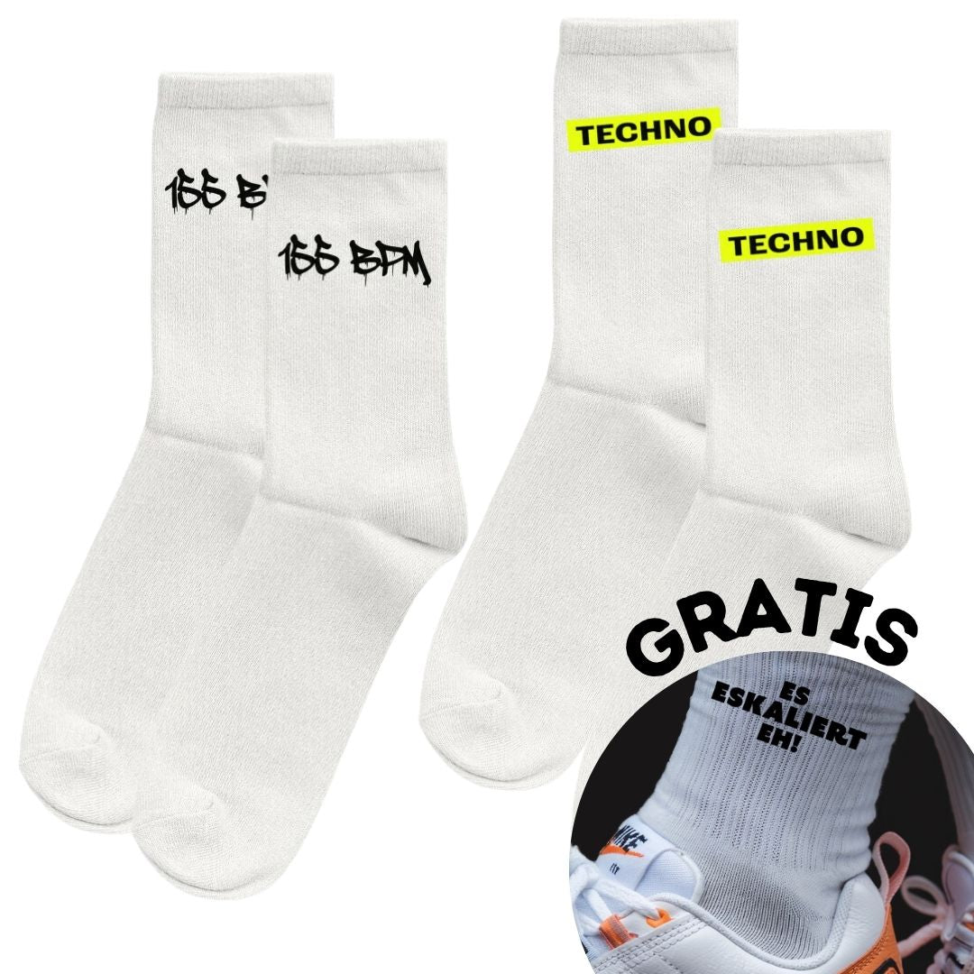 Socken-Aktion: 2 Kaufen – 1 Paar Gratis! 🧦 Festival Outfits | Techno Shirts | Rave Clothing