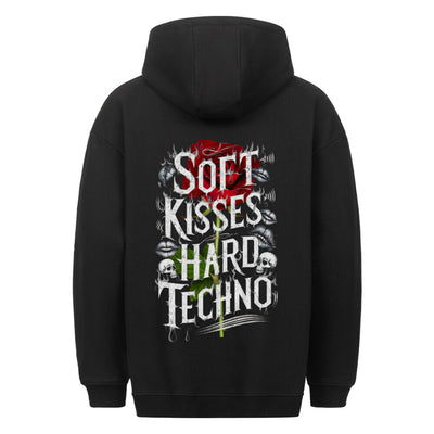 "Soft kisses hard Techno" Oversized Hoodie