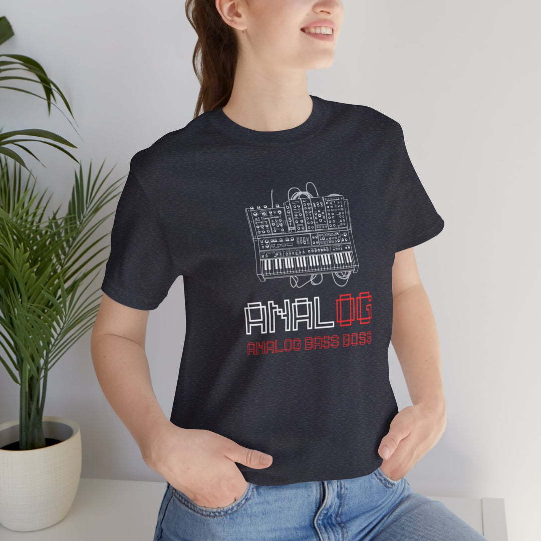 Analog Bass Boss Tshirt Männer, Analog retro vintage Dj analog synthesizer Tshirt, analog modular synthesizer shirt,  Musik, Producer Tshirt dj Printify