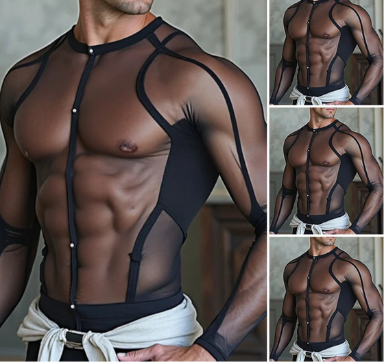 Kinky Männer T-Shirt transparent | Techno Rave Festival Outfit