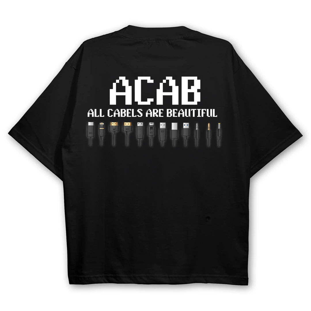 "ACAB | ALL CABLES ARE BEAUTIFUL" OVERSIZED SHIRT (BACKPRINT)