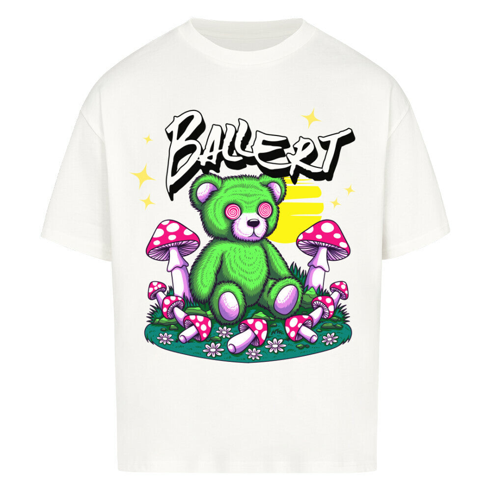 BALLERT Trippy Bear oversized  T-Shirt | Psychedelic Streetwear für Mutige weiss