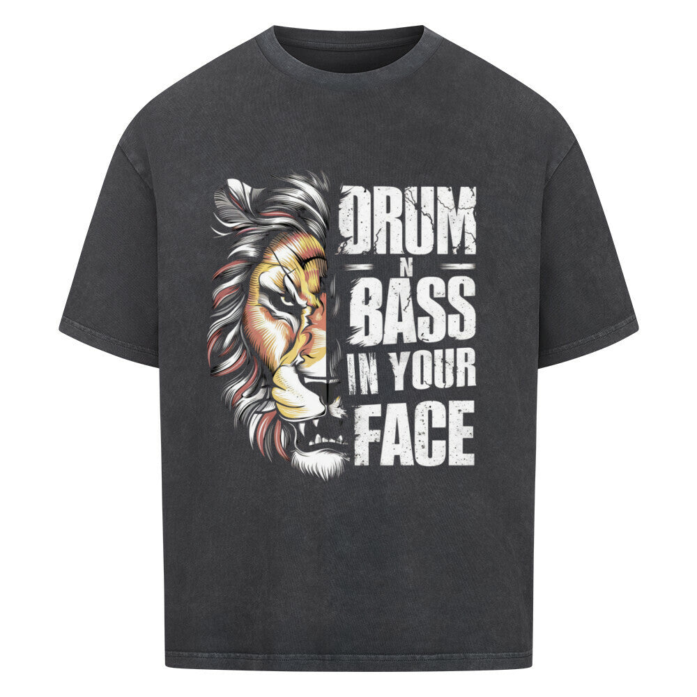 Drum n Bass in your Face T-shirt schwarz frontprint