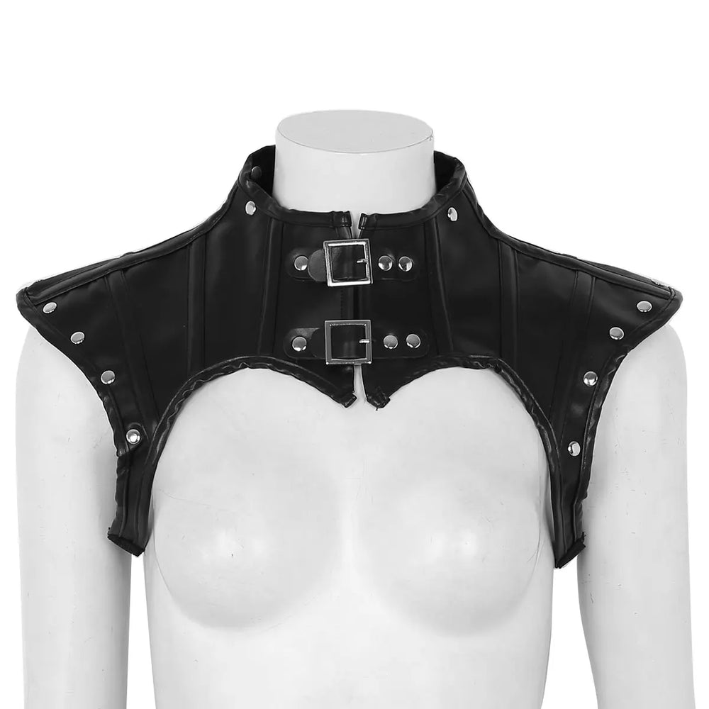 Frauen Latex Körper Chest Harness Steampunk Gothic Cosplay Spiel Rüstung Outfit Sexy Korsett Bustier Crop Tops Nachtclub Rave Kostüm