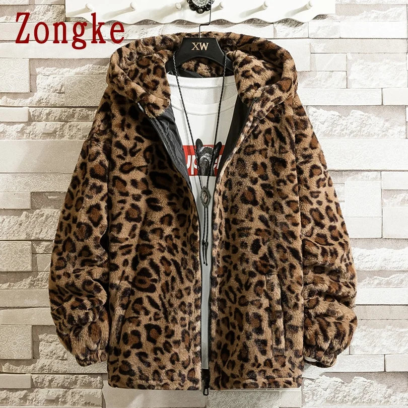 Leopard Hooded Winter Jacket Men 2024 Japanese Streetwear Men Jacket Winter Casual Jackets For Men Brand Coat M-4XL FESTIVAL OUTFITS & STREETWEAR