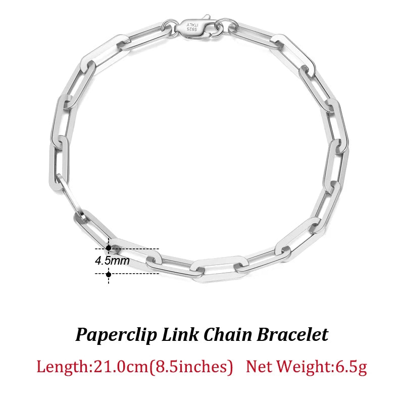 ORSA JEWELS 14K vergoldete echte 925er Sterlingsilber-Büroklammer-Halskette, 6/9,3/12 mm Gliederkette für Damen und Herren, Schmuck SC39 Festival Outfits | Techno Shirts | Rave Clothing
