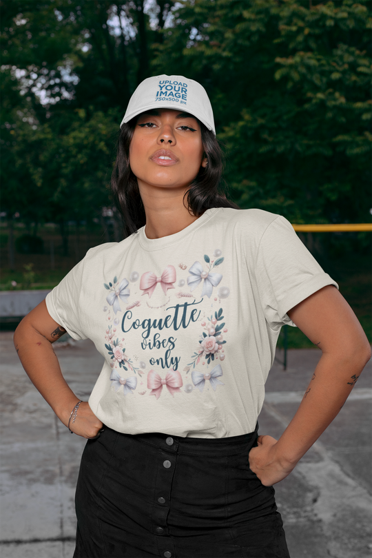 Oversized Coquette Aesthetic  T-Shirt "Coquette Vibes only" Frauen MarketPrint