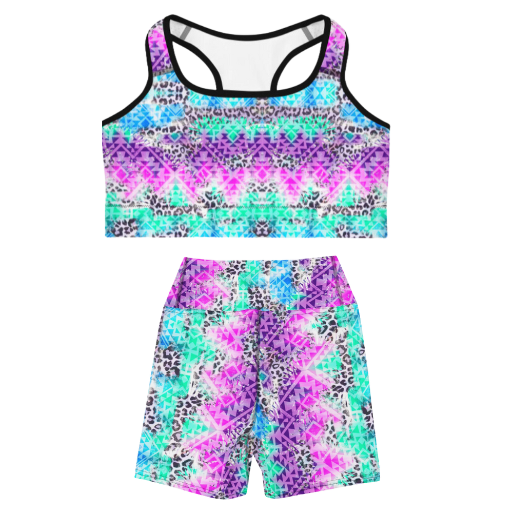 Rave Outfit Damen - neopard- sexy Techno Festival outfit Frauen set