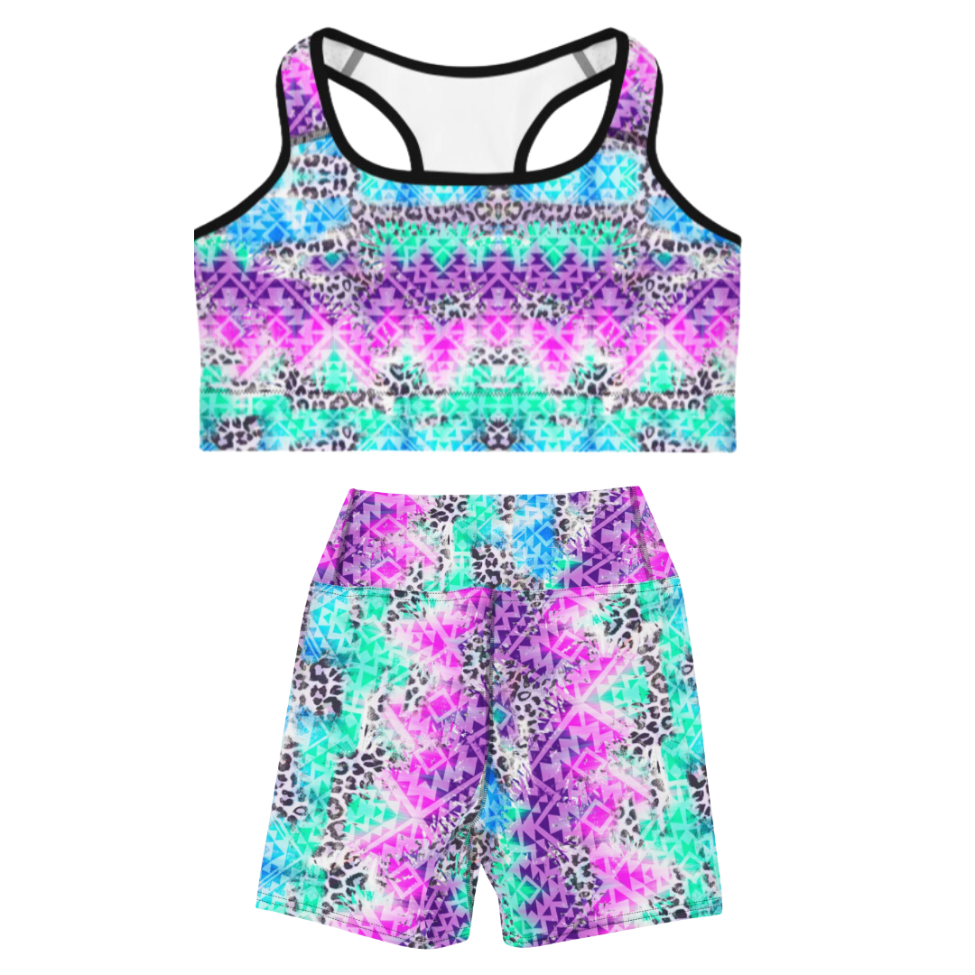 Rave Outfit Damen - neopard- sexy Techno Festival outfit Frauen set