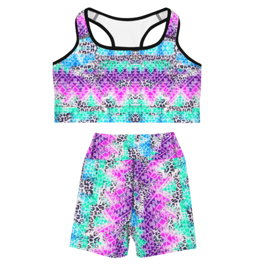 Rave Outfit Damen - neopard- sexy Techno Festival outfit Frauen set