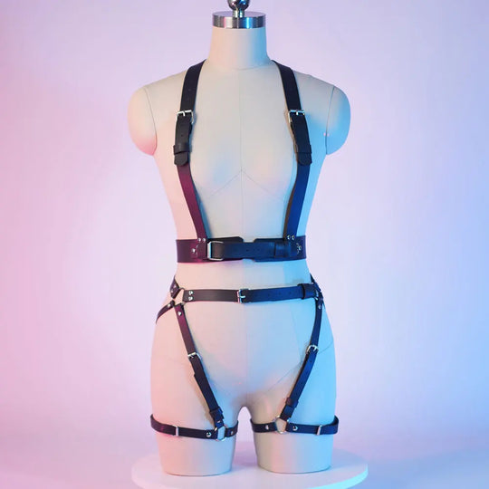 Women Sexy Body Harness Belt Bdsm Bondage Lingerie Garter Belt Leather Lingerie Gothic Fetish Clothing Festival Rave outfit Festival Outfits | Techno Shirts | Rave Clothing