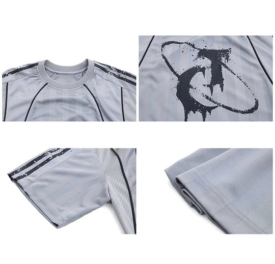 LUZHEN 2025 Sommer Hohe Qualität Farbe Kontrast Gedruckt Schulter Pad Tops Männer Trendy Hübsche Lose Straße Casual T-shirts JY 1713 Festival Outfits | Techno Shirts | Rave Clothing