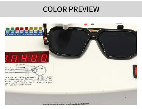56478 Luxusmarke Sonnenbrille Männer Vintage Design Übergroße Brillen Männliche Shades Uv400 Fahren Gläser Festival Outfits | Techno Shirts | Rave Clothing