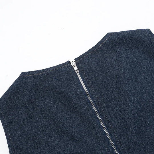 Talenza Damen-Weste, ärmellos, Rundhalsausschnitt, Sommer, einfarbig, hohl, schmale Weste, Top, modisch, sexy Streetwear, Damen, schmale Weste Festival Outfits | Techno Shirts | Rave Clothing
