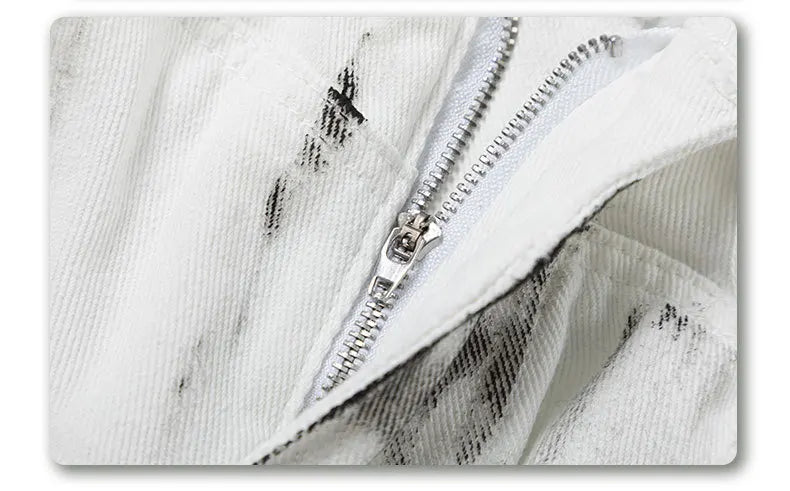LUZHEN Original Street Color Contrast Tie-dyed Design Straight Jeans Men Stylish 2025, New Drawstring Waist Denim Pants LZ9976 Festival Outfits | Techno Shirts | Rave Clothing