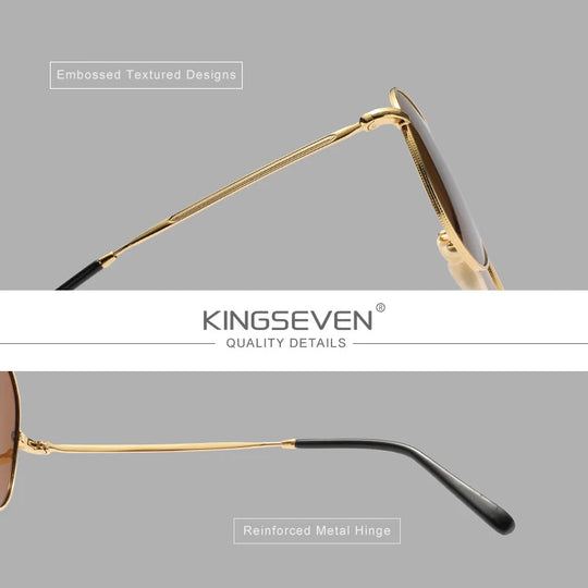 KINGSEVEN Pilot Legierung Sonnenbrille Polarisation UV400 Anti-reflexion Vollformat Parsnip Gläser Frauen Retro Luxus Brillen Festival Outfits | Techno Shirts | Rave Clothing