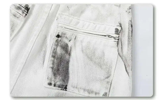 LUZHEN Original Street Color Contrast Tie-dyed Design Straight Jeans Men Stylish 2025, New Drawstring Waist Denim Pants LZ9976 Festival Outfits | Techno Shirts | Rave Clothing