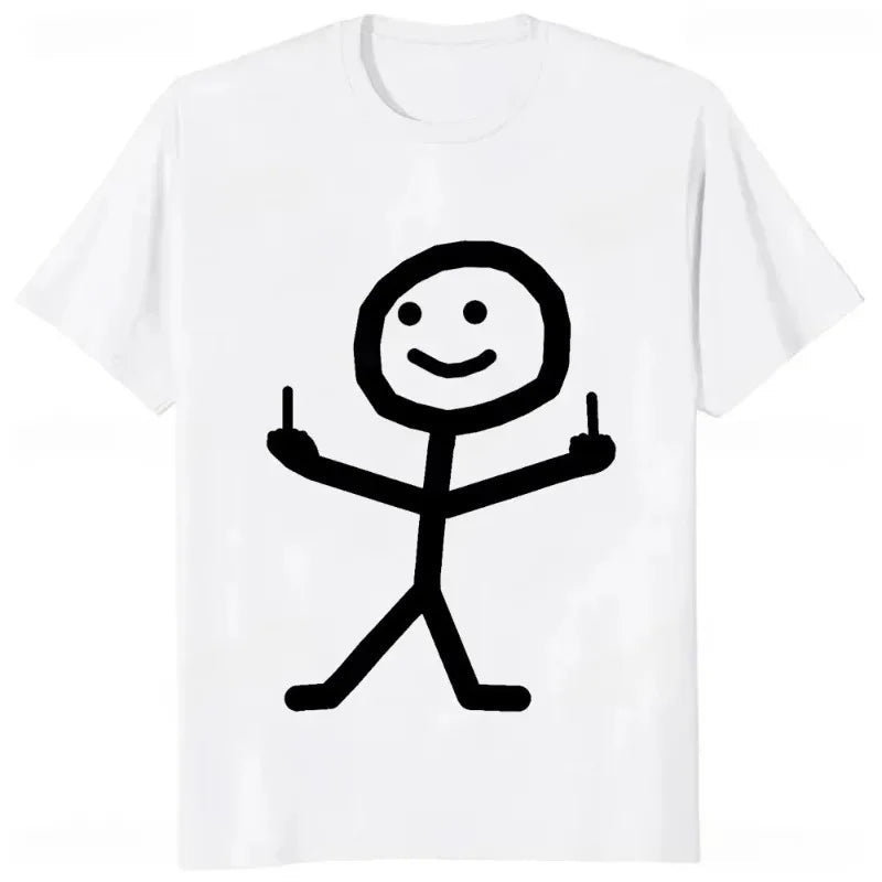 Mittelfinger Lustiges Frenzy Print Damen T-Shirt Lose Lässige Mode Harajuku Hip Hop Straße Niedlich Trendiger Stil Bequemes Top Festival Outfits | Techno Shirts | Rave Clothing