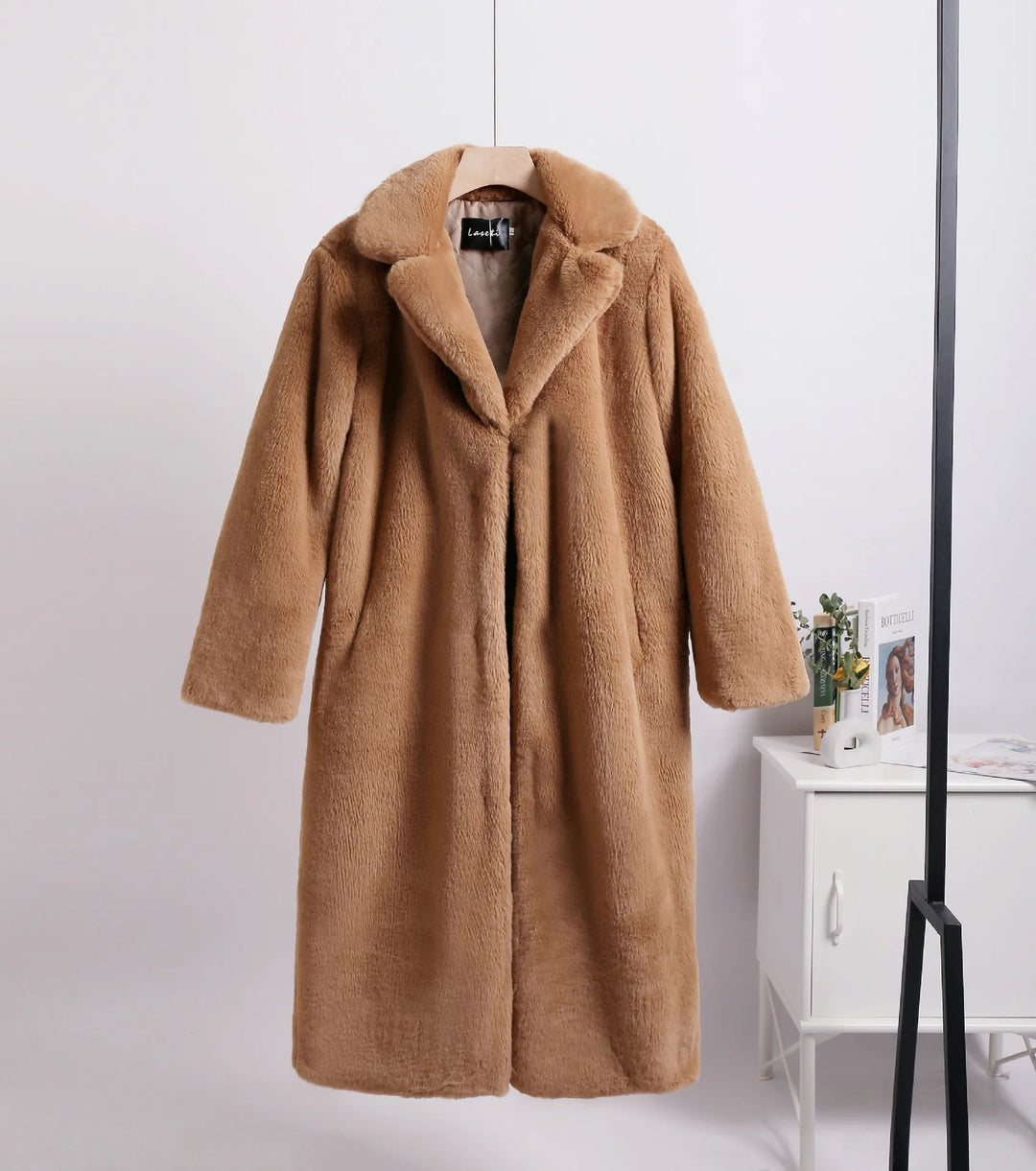 Lapel Faux Fur Coat Women Winter 2024 Long Orange Plush Coats Luxury Fluffy Jacket Teddy Pink Artificial Mink Fur Jacket Furry Festival Outfits | Techno Shirts | Rave Clothing