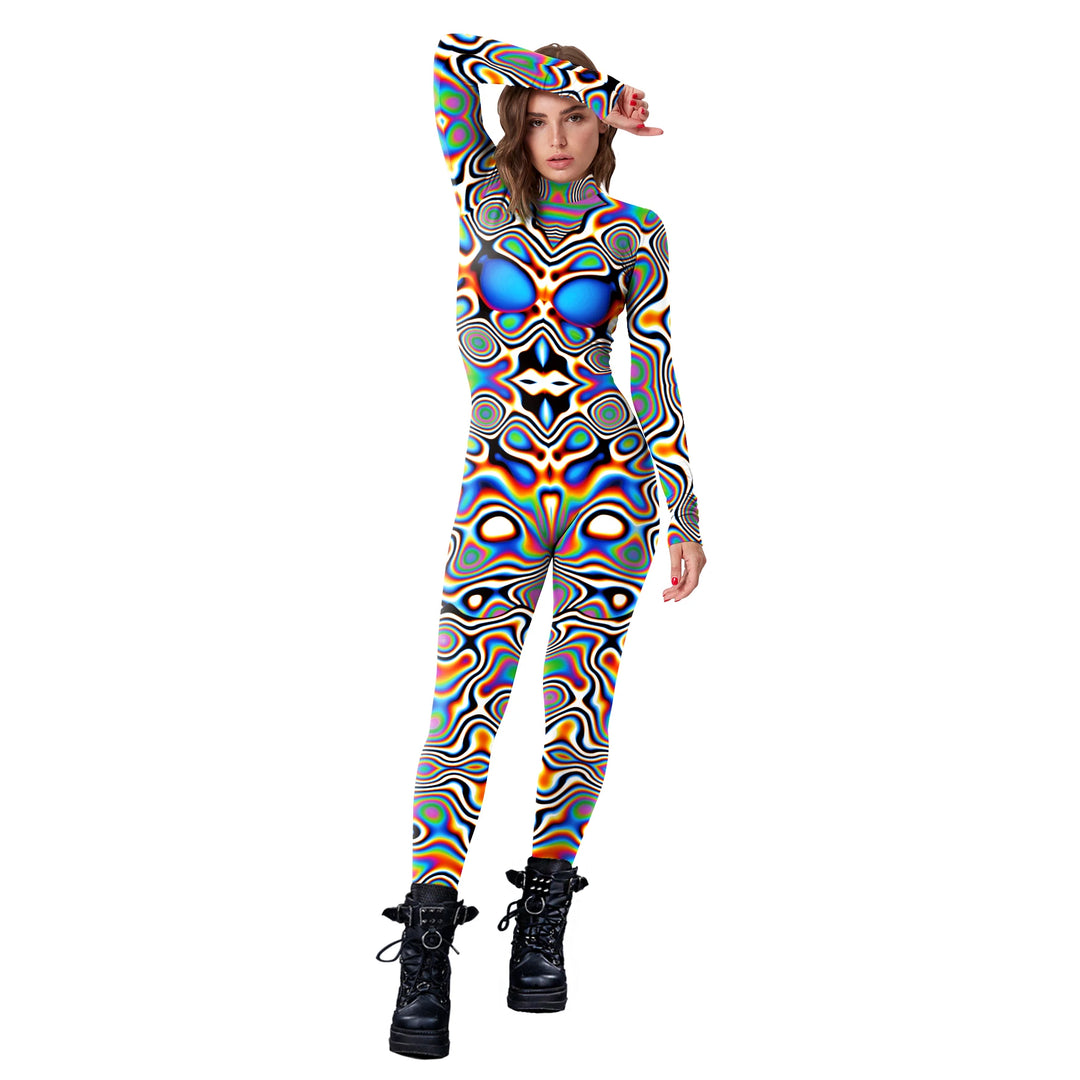 VIP FASHION Halloween Cosplay Costumes For Women Carnival Punk Steampunk Sexy Slim Jumpsuit Performance Zentai Bodysuit FESTIVAL OUTFITS & STREETWEAR