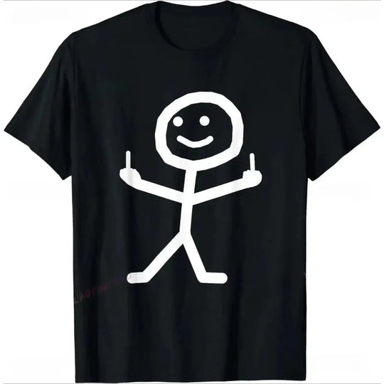 Mittelfinger Lustiges Frenzy Print Damen T-Shirt Lose Lässige Mode Harajuku Hip Hop Straße Niedlich Trendiger Stil Bequemes Top Festival Outfits | Techno Shirts | Rave Clothing