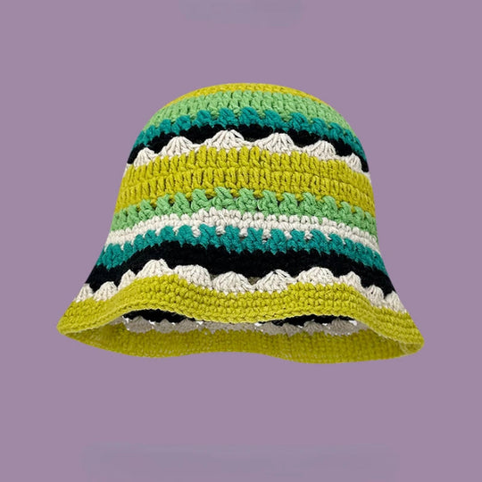 2023 herbst Neue Häkeln Koreanische Handgemachte Eimer Hut Frauen Weben Gestrickte Hut Y2k Mode Blumen Herbst Winter Mützen Becken Kappe Festival Outfits | Techno Shirts | Rave Clothing