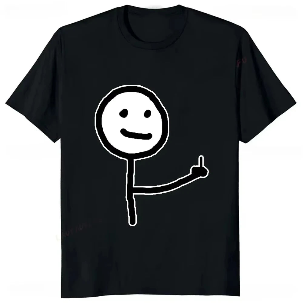 Mittelfinger Lustiges Frenzy Print Damen T-Shirt Lose Lässige Mode Harajuku Hip Hop Straße Niedlich Trendiger Stil Bequemes Top Festival Outfits | Techno Shirts | Rave Clothing