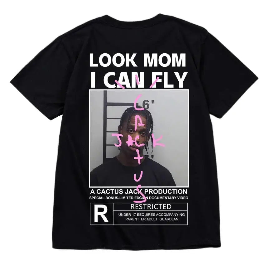 HOT SALE Cactus Jack T-shirt High Quality Cotton Men Women LOOK MOM I CAN FLY Tee ASTROWORLD Hip Hop Short Sleeve Tshirts Tops FESTIVAL OUTFITS & STREETWEAR