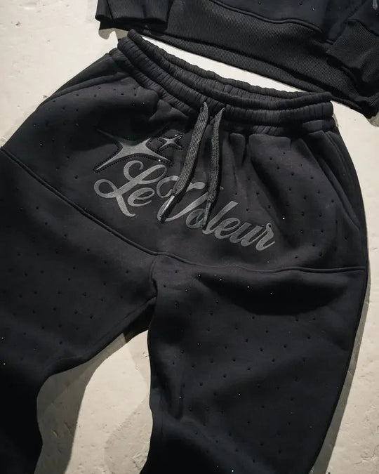 Streetwear Hoodie Jogginghose Zweiteiliges Set Y2K Männer Frauen Hip Hop Brief bestickt übergroße Hoodie Sweatshirt Lounge Hosen Set Festival Outfits | Techno Shirts | Rave Clothing