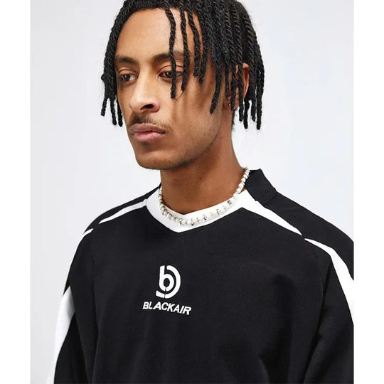 Vintage Spliced Shoulder Short Sleeve T-Shirt Men Women Summer Streetwear Oversize Pair Loose-Fit Top Round Neck Material Festival Outfits | Techno Shirts | Rave Clothing