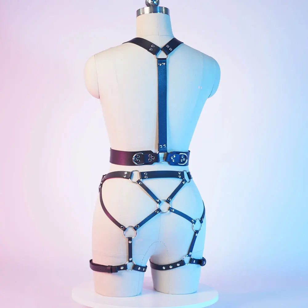 Women Sexy Body Harness Belt Bdsm Bondage Lingerie Garter Belt Leather Lingerie Gothic Fetish Clothing Festival Rave outfit Festival Outfits | Techno Shirts | Rave Clothing