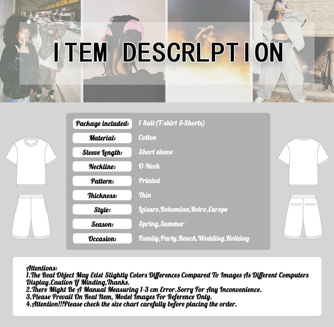 Herren Sommer Cartoon Bär 2-teilige Anzüge Casual T-Shirt und Kordelzug Taille Shorts Set 2025 Urlaub Strand Übergroße Outfits Festival Outfits | Techno Shirts | Rave Clothing