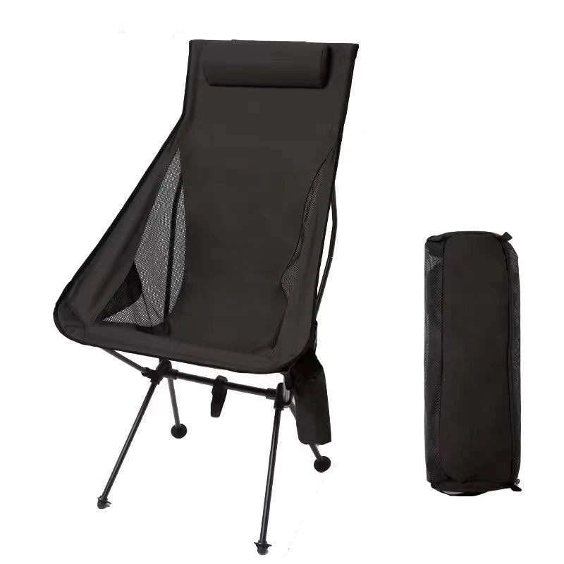 WESTTUNE Tragbarer, zusammenklappbarer Campingstuhl mit Kopfstütze, leichte Touristenstühle, Angelstuhl aus Aluminiumlegierung, Gartenmöbel Festival Outfits | Techno Shirts | Rave Clothing