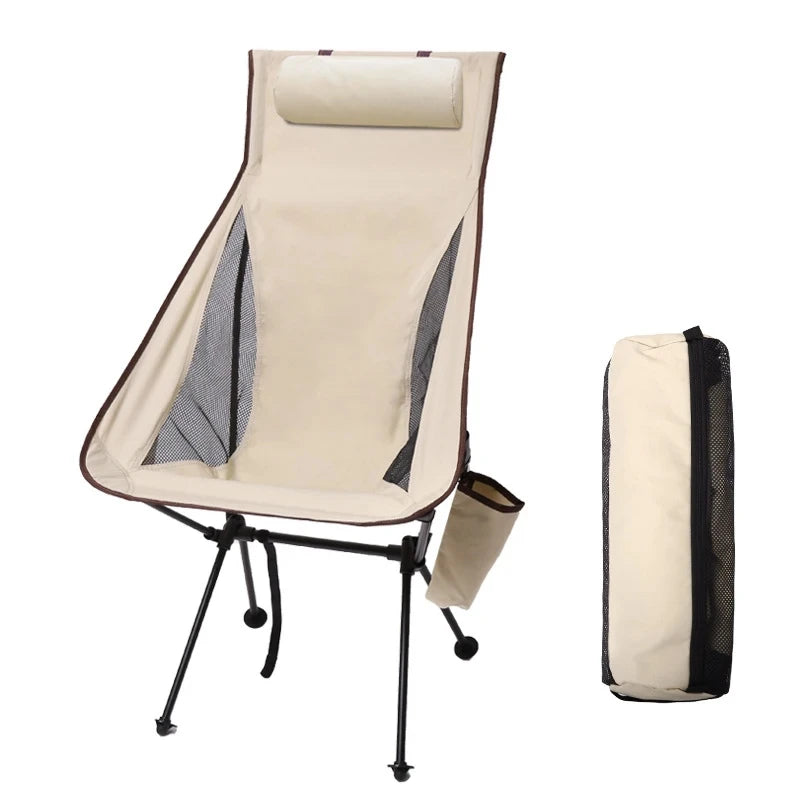 WESTTUNE Tragbarer, zusammenklappbarer Campingstuhl mit Kopfstütze, leichte Touristenstühle, Angelstuhl aus Aluminiumlegierung, Gartenmöbel Festival Outfits | Techno Shirts | Rave Clothing