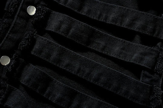 y2k Jeansweste mit Kapuze | Rave Outfit Herren Festival Outfits | Techno Shirts | Rave Clothing