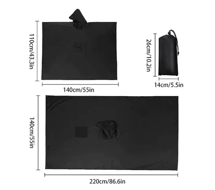 3-in-1-Militär-Regenmantel für den Außenbereich, mit Kapuze, wasserdicht, Regenponcho, Motorrad-Regenschutz, Camping, Wandern, Reisen, Regenbekleidung, Zelt Festival Outfits | Techno Shirts | Rave Clothing