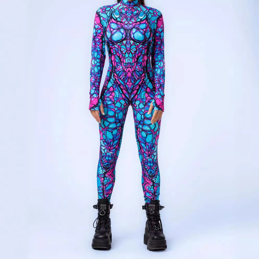 Multicolor Jumpsuit Women Sexy Zentai Suit Gothic Morphsuit Animal Bodysuit Cosplay Rave Costume Halloween Festival Party Outfit FESTIVAL OUTFITS & STREETWEAR