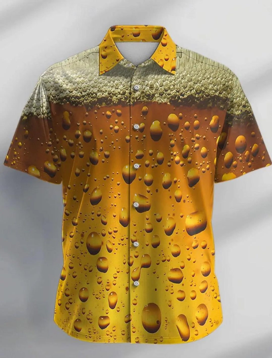 Beer pattern 3D print men's short sleeve party everyday vacation button down lapel shirt for summer resort vacation, Hawaiian style festival outfits | techno shirts | rave clothing