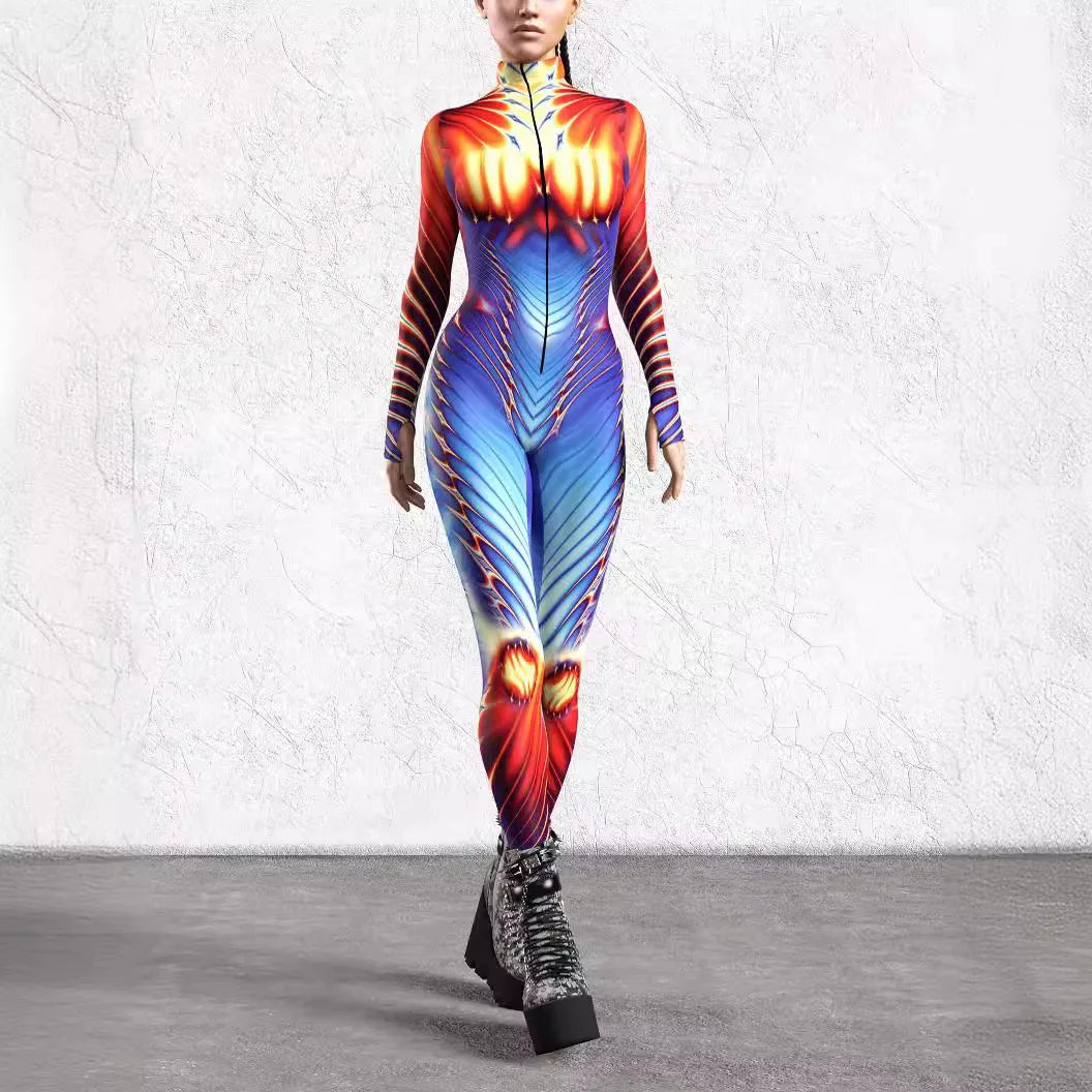 Multicolor Jumpsuit Women Sexy Zentai Suit Gothic Morphsuit Animal Bodysuit Cosplay Rave Costume Halloween Festival Party Outfit FESTIVAL OUTFITS & STREETWEAR