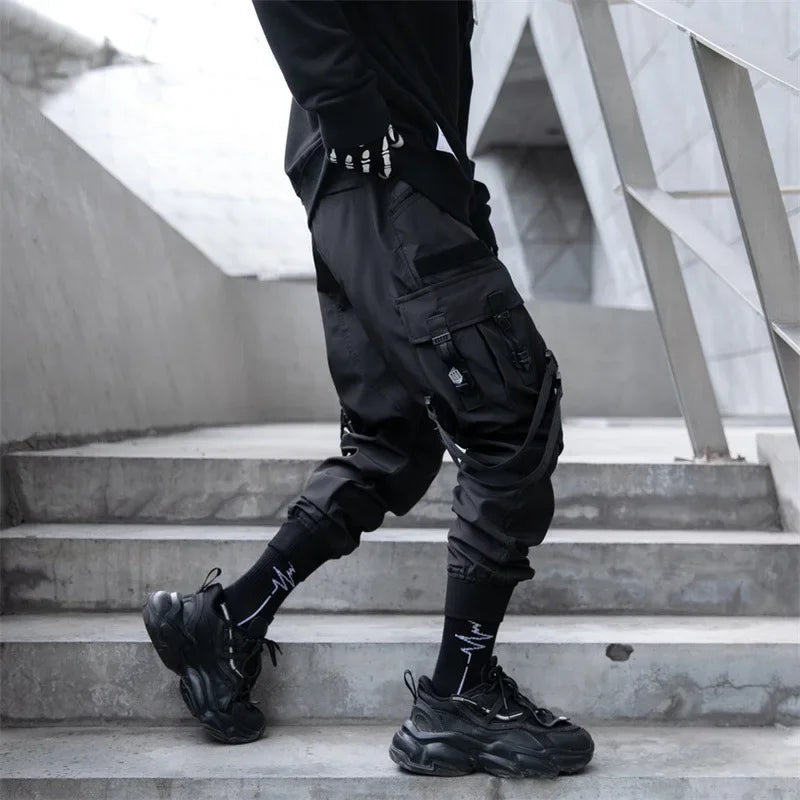 2024 neue Mode Multi-tasche Cargo Hosen Männer Y2K Taktische Techwear Ankle Hosen Punk Stil Casual Fallschirmjäger Hosen pantalones Festival Outfits | Techno Shirts | Rave Clothing