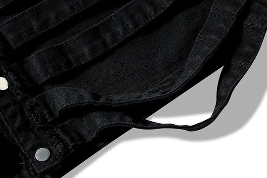 y2k Jeansweste mit Kapuze | Rave Outfit Herren Festival Outfits | Techno Shirts | Rave Clothing