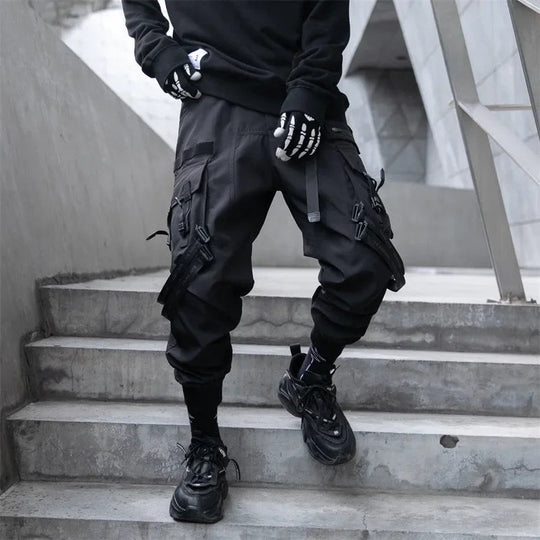 2024 neue Mode Multi-tasche Cargo Hosen Männer Y2K Taktische Techwear Ankle Hosen Punk Stil Casual Fallschirmjäger Hosen pantalones Festival Outfits | Techno Shirts | Rave Clothing